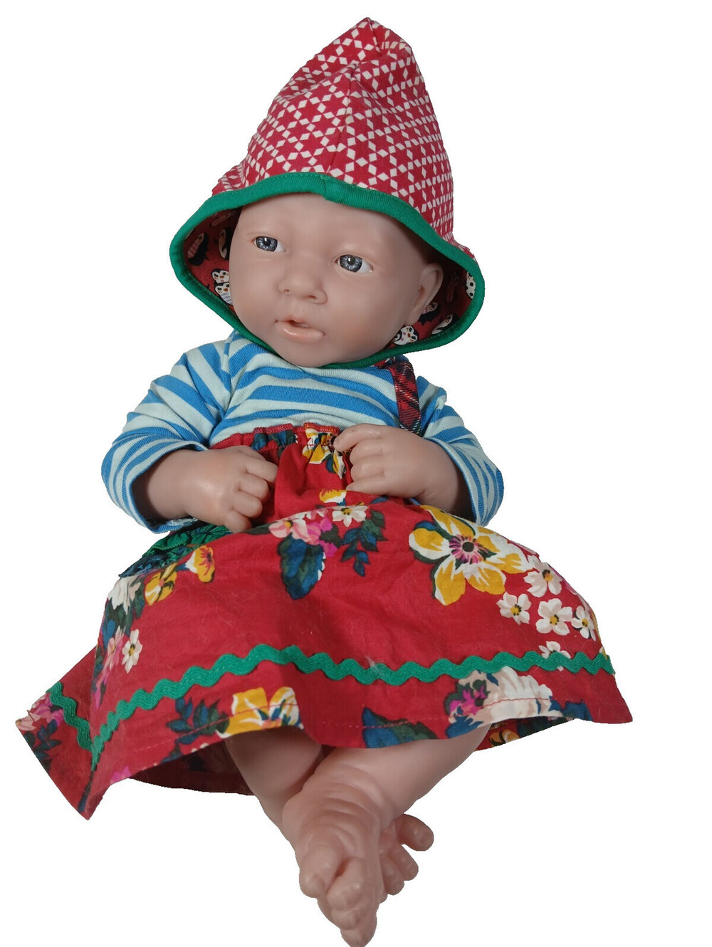 BERENGUER Baby Doll 13" Realistic Lifelike Newborn w Clothes Diaper Blue Eyes